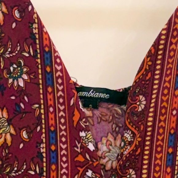 Ambiance Boho Floral Print Sleeveless Jumpsuit in Small - Picture 4 of 5